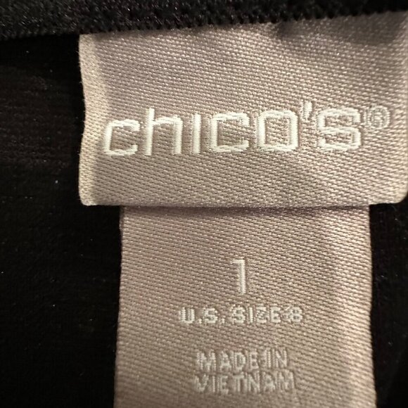 Chicos Womens Black & White Geometric Slim Ankle Pants Size 1 US 8 - Picture 5 of 8